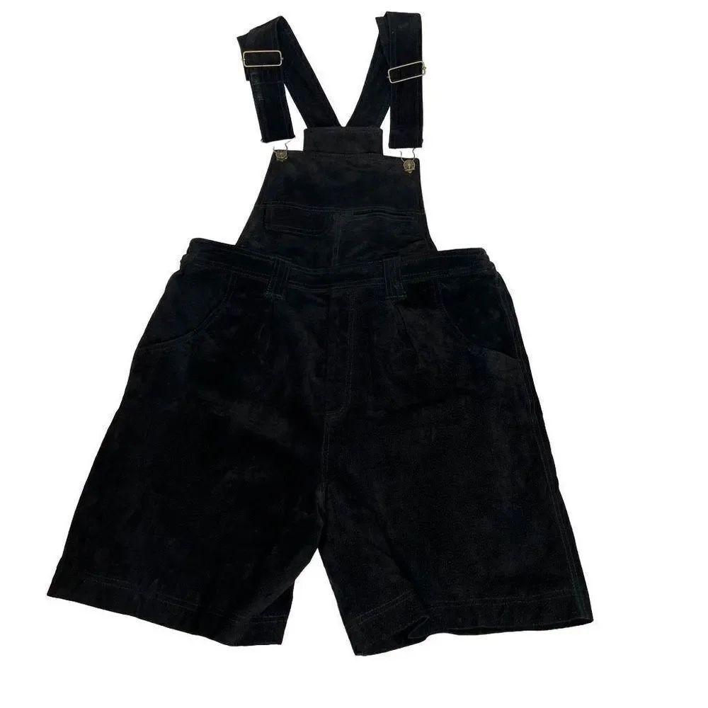 Vintage Don’t Stop black suede short overalls size L